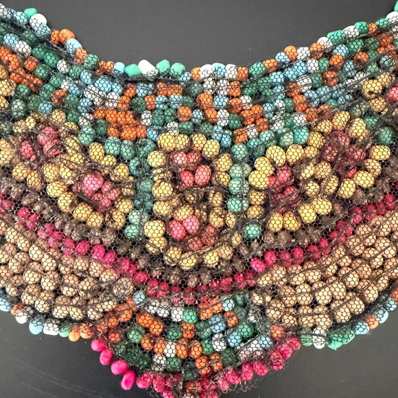 Multicolor Beaded Statement Necklace - Picture 7 of 13